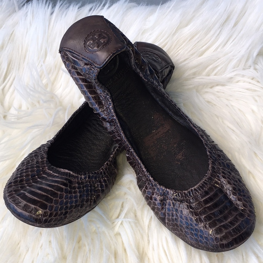 Tory Burch “Eddie” Pythons Snake Ballet Flats - image 1